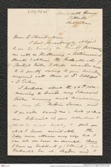Nachlass Franz Steindachner, Brief von Francis Day an Franz Steindachner (13.07.1886), Inv.Nr. 97.05, Seite 1